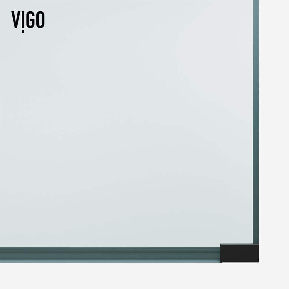 Arden 34" W x 78" H Matte Black Glass Shower Screen