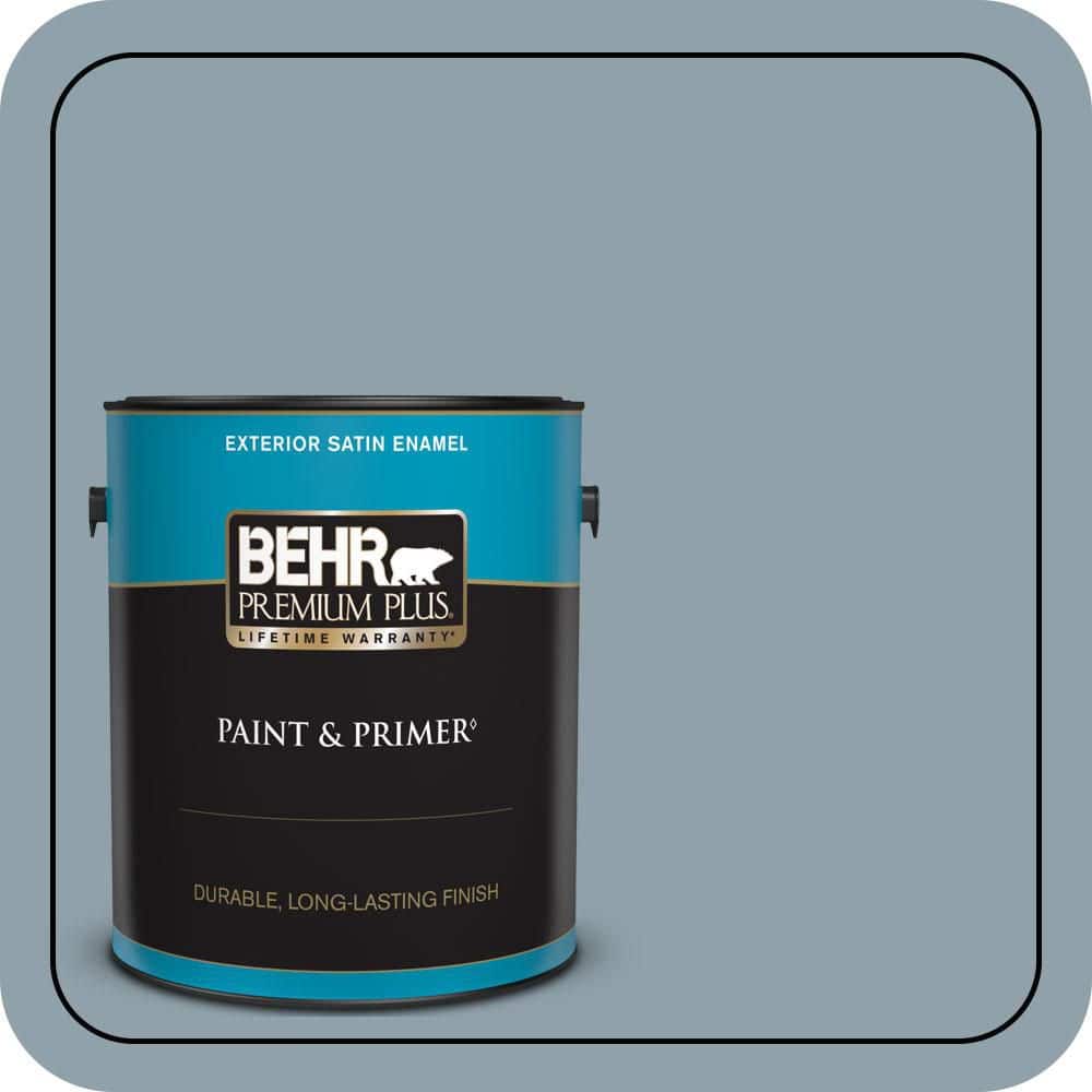 BEHR PREMIUM PLUS 1 Gal. #N480-4A Dusty Denim Satin Enamel