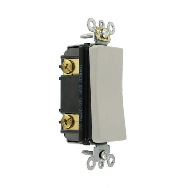 Decora Plus 20-Amp 120/277-Volt Antimicrobial Treated 3-Way Rocker Switch, Gray A5623-2GY