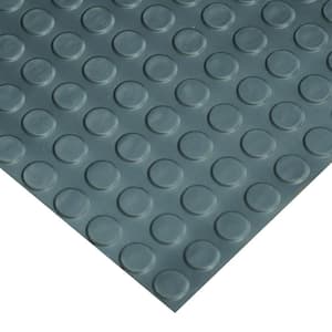 Coin-Pattern Rubber Flooring Black 36 in. W x 48 in. L Rubber Flooring (12 sq. ft.)