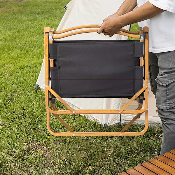 Afoxsos Aluminum Frame Folding Lawn Chair Black Oxford Fabric and