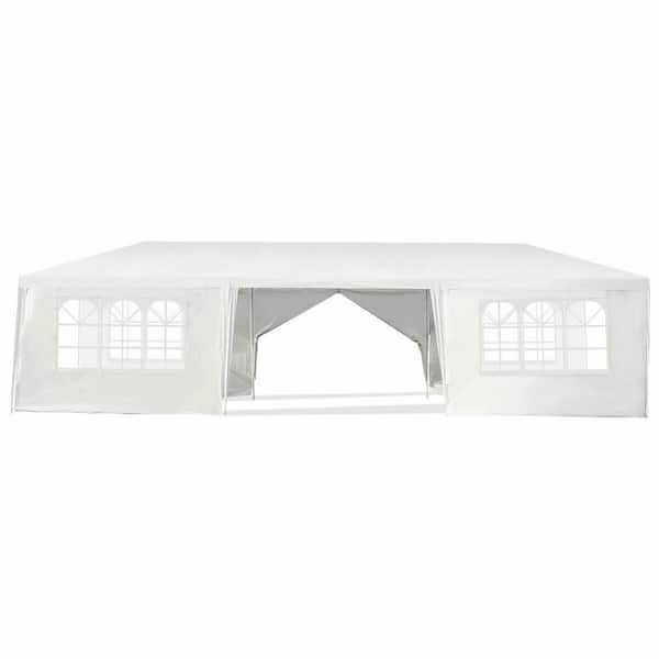 Gymax 10 ft. x 30 ft. White Wedding Tent Outdoor Party Canopy Events