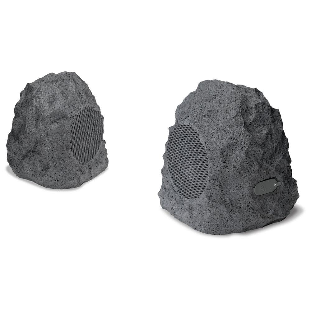Gray Waterproof Bluetooth Outdoor Rock Speaker Set