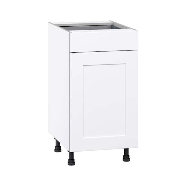 J COLLECTION Roseland 18 in. W x 24 in. D x 34.5 in. H Assembled Shaker Base Kitchen Cabinet in Warm White with Drawers