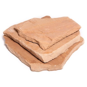 12 in. x 12 in. x 2 in. 30 sq. ft. Arizona Buff Natural Flagstone for Landscape Gardens and Pathways