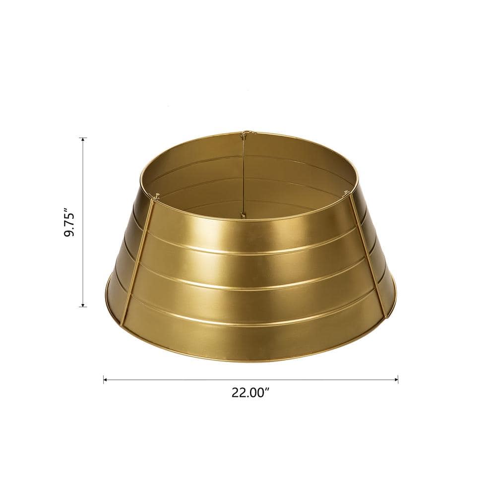 22 in. Gold Metal Christmas Tree Collar