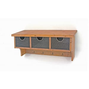 Mariana Brown Wall Shelf Tower with Drawers