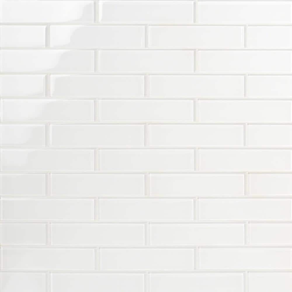 Contempo Super White 2 in. x 0.31 in. Polished Glass Wall Tile Sample price history on PriceWatchPro
