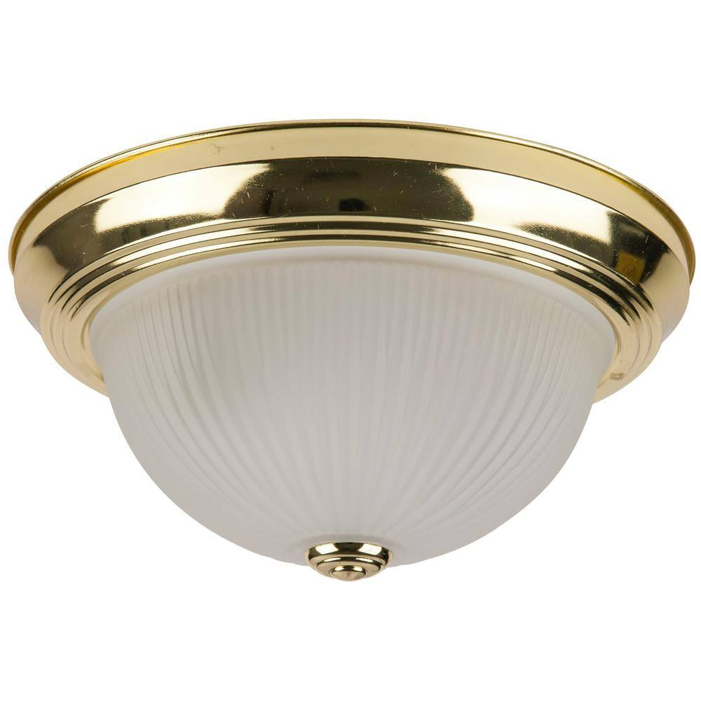 Sunlite 11 in. 1Light Polished Brass UL Listed Indoor Ceiling Dome