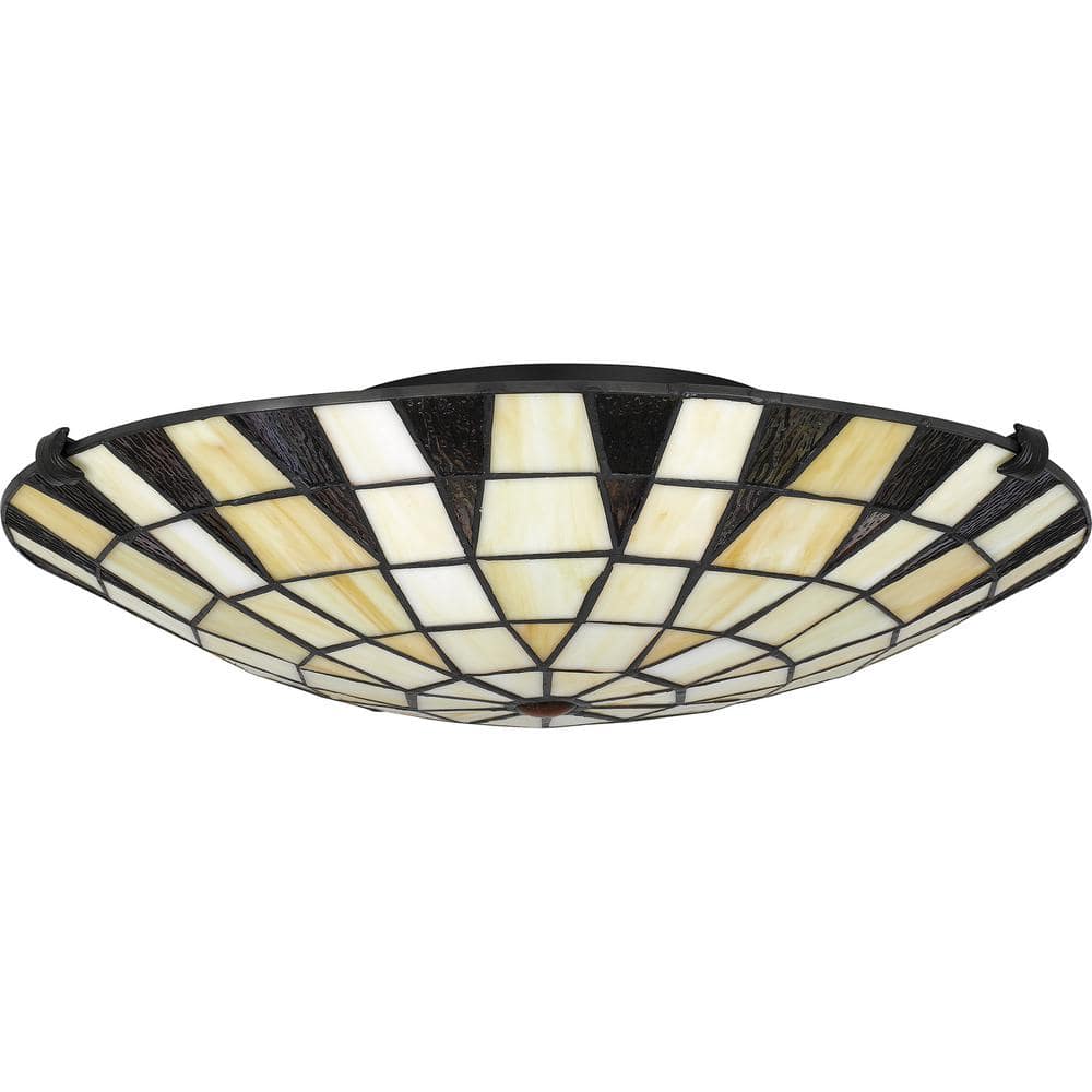 Legend Artisan Multicolored Glass 16.5" Matte Black Flush Mount