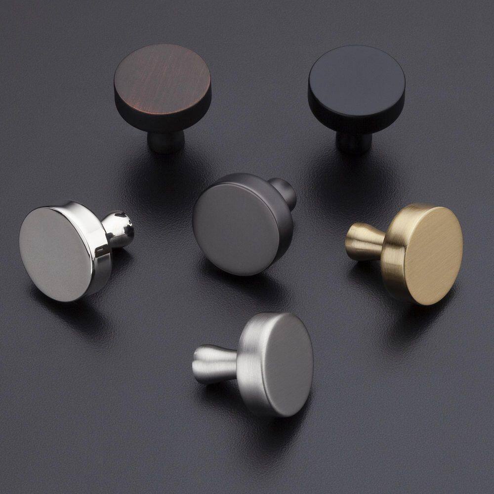 Satin Brass 1-1/8" Round Modern Cabinet Knob