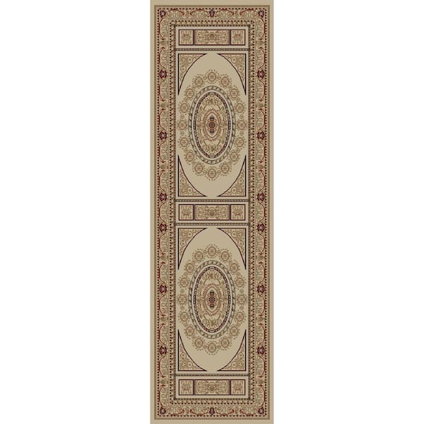 Concord Global Trading Jewel Aubusson Ivory 2 ft. x 8 ft. Runner Rug