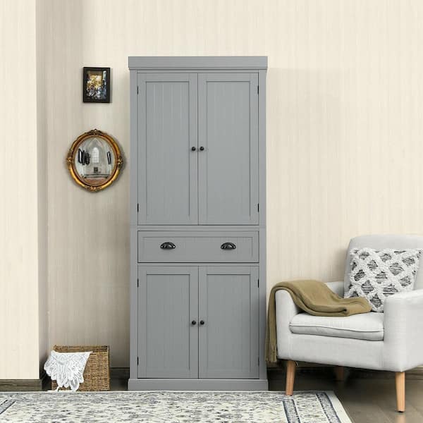 Grey Bathroom Storage Cabinet with Adjustable Shelves, Freestanding Floor  Cabinet for Home Kitchen, Easy to Assemble WS-WF283639AAE - The Home Depot