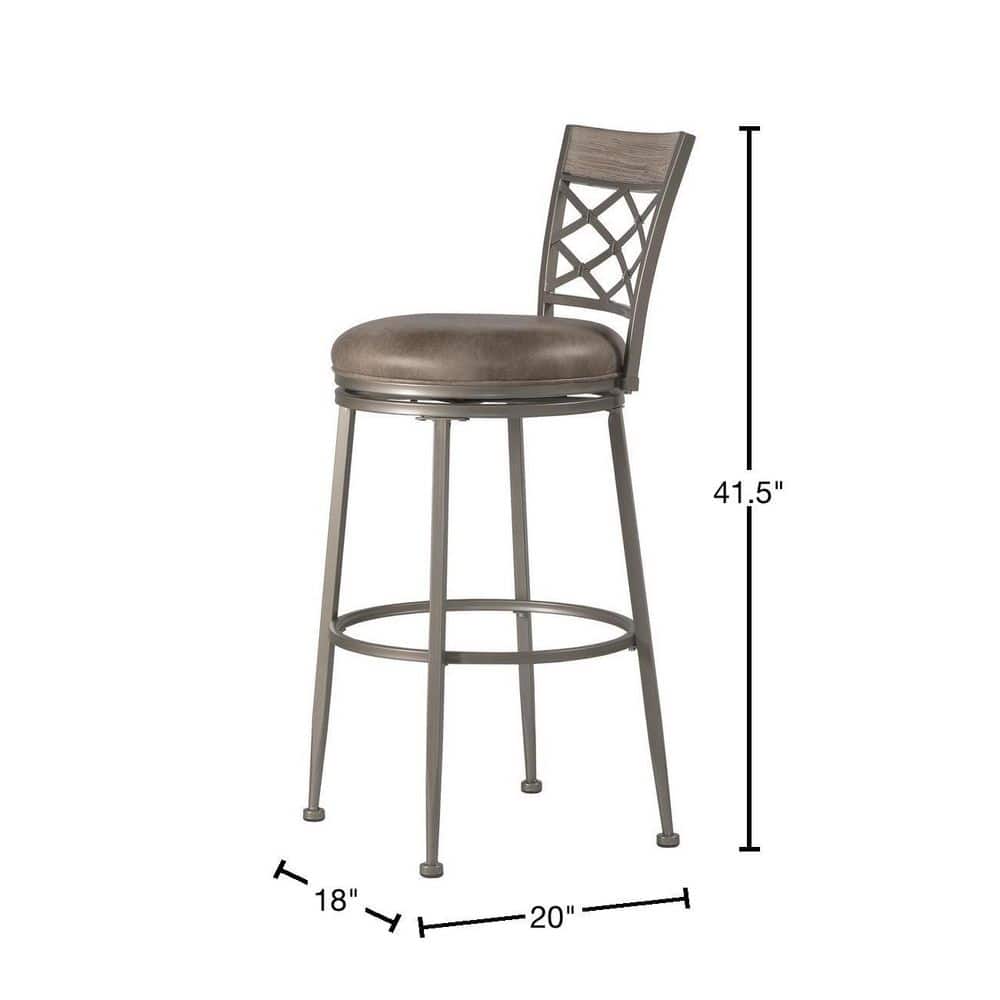 Hutchinson Gray Wood and Metal Swivel Counter Stool