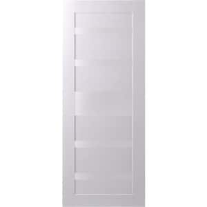 24 in. x 80 in. Gina Bianco Noble Finished Frosted Glass 5 Lite Solid Core Wood Composite Interior Door Slab No Bore