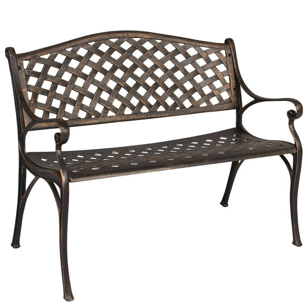 HI-LINE GIFT LTD. GARDEN BENCH - BRONZE COLOR - LATTICE DESIGN 40 INCH ...