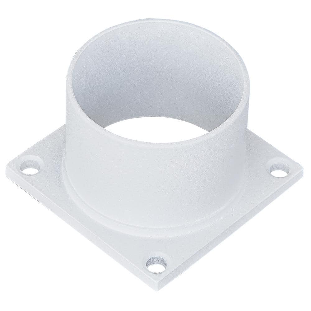 White Brushed Aluminum Outdoor Pier Mount Base, 3-Inch Diameter