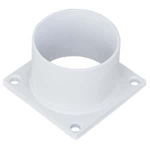 White, Aluminum 3 in. Fitter Pier Base Round Mount