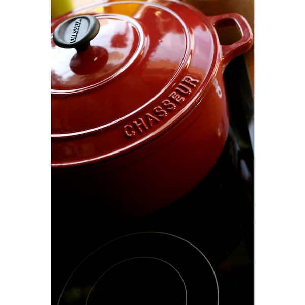 Chasseur 4.2 qt. Blue French Enameled Cast Iron Round Dutch Oven