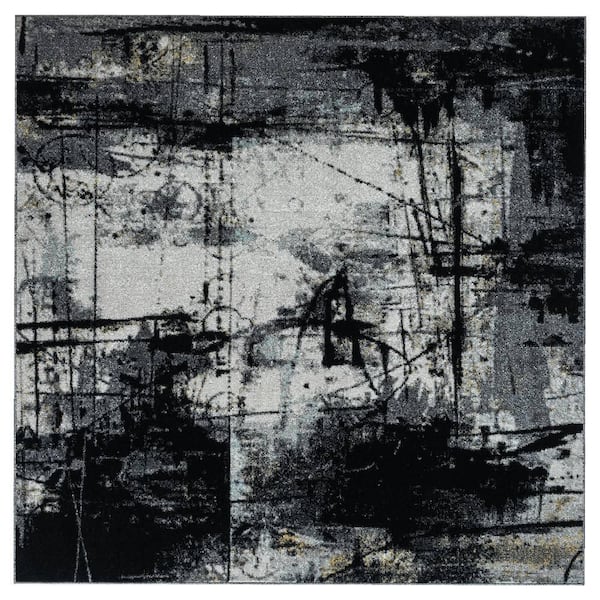 Solstice Multi-Colored 6 ft. Square Abstract Area Rug