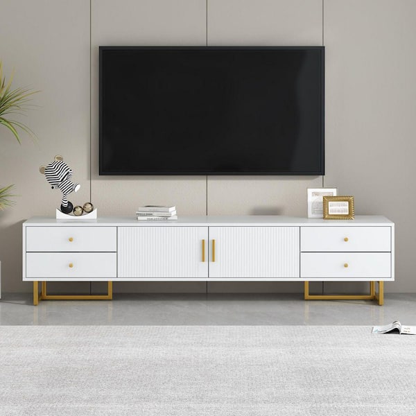 Nestfair 70.9 in. White TV Stand Fits TV's Up to 79 in. with
