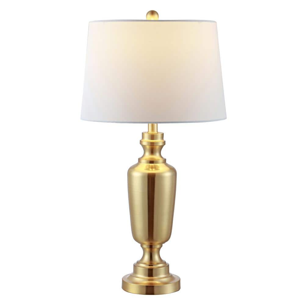 Ezra Brass and White Iron 28" Table Lamp