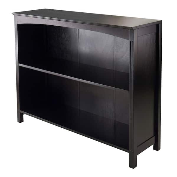 WINSOME WOOD 30 in. H in Espresso Terrace 2-Section Bookcase, Wide Shelf