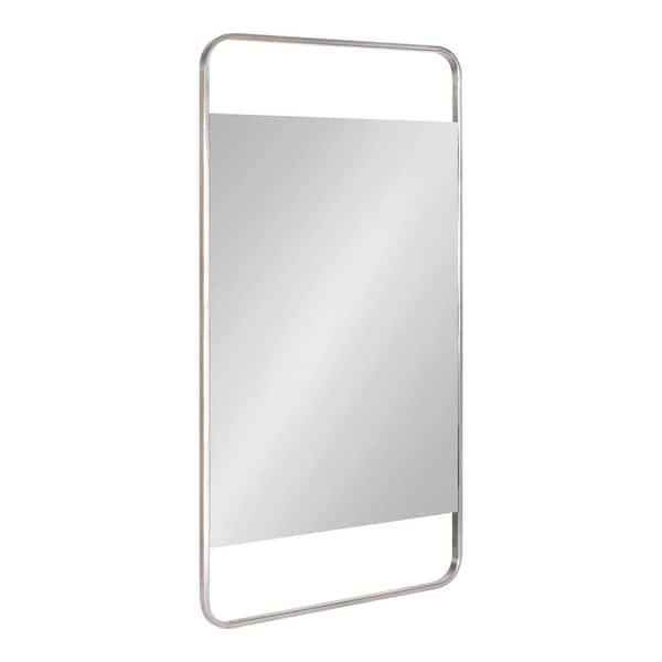 Kate and Laurel 36.00 in. H x 20.00 in. W Nobles Modern Rectangle Framed Silver Accent Wall Mirror