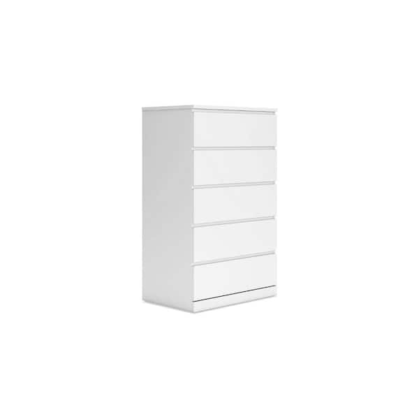 Onira White 5-Drawer 31.25 in. Tall Dresser Without Mirror