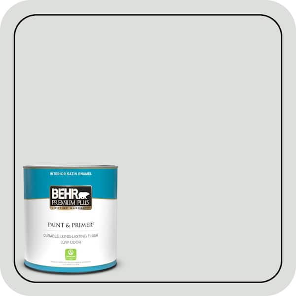 BEHR PREMIUM PLUS 1 qt. #720E-1 Reflecting Pool Satin Enamel Low Odor Interior Paint & Primer