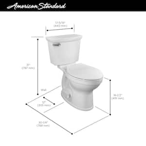 Champion Tall Height 2-Piece High-Efficiency 1.28 GPF Single Flush Elongated Toilet in White Seat Included (6-Pack)