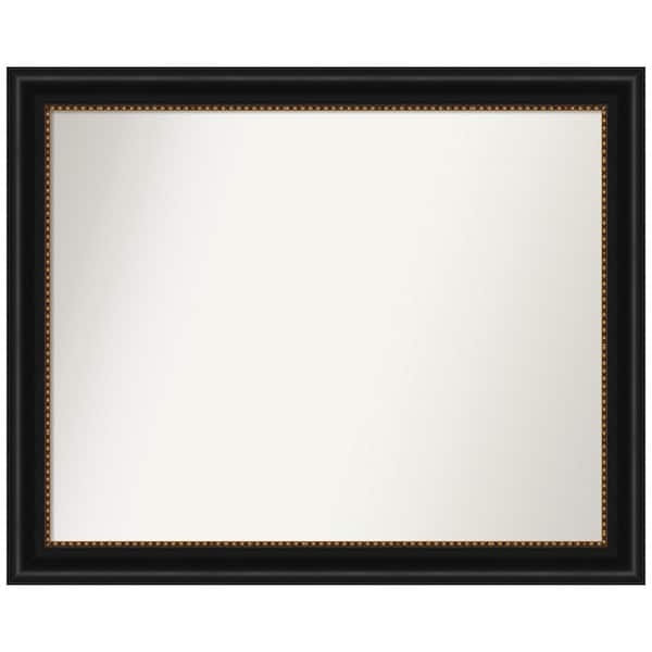 Amanti Art Manhattan Black 32 in. W x 26 in. H Rectangle Non-Beveled Framed Wall Mirror in Black