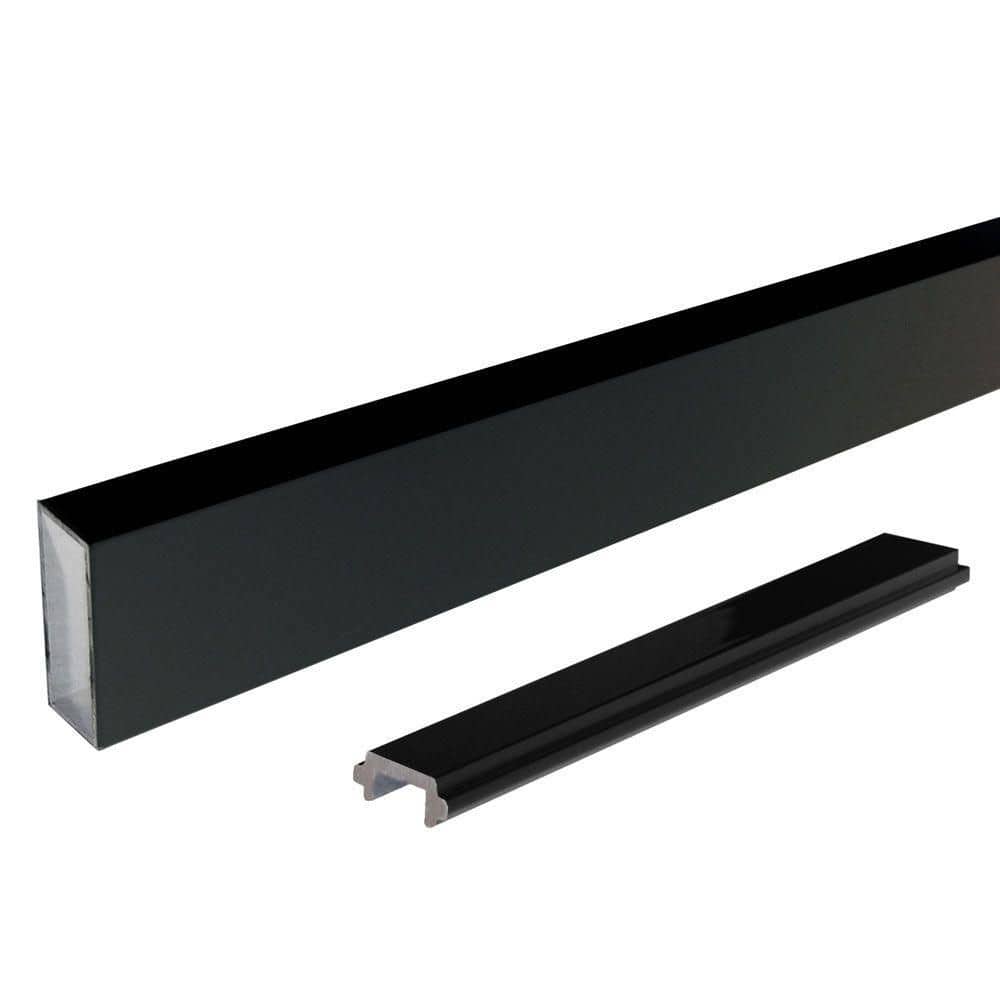 42 in. H x 6 ft. W Matte Black Wide Picket and Spacer Aluminum Deck Railing