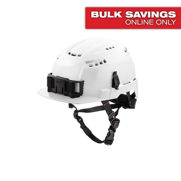 BOLT White Type 2 Class C Front Brim Vented Safety Helmet