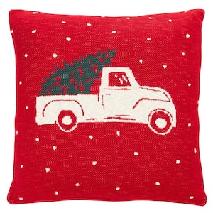 Homeward Red 20 in. x 20 in. Throw Pillow