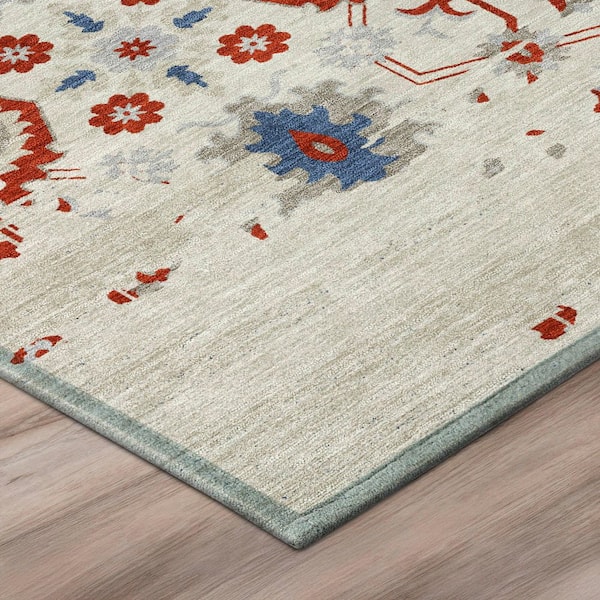 Chantille Machine Washable Indoor/Outdoor Abstract ACN2990 Linen 10 ft. x 14 ft. Area Rug