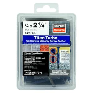 Simpson Strong-Tie Titen Turbo 1/4 in. x 2-1/4 in. Hex-Head Concrete ...