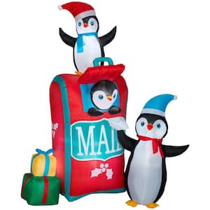 6.5 ft. Inflatable Mailbox with Penguins Scene Christmas