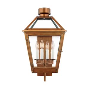 Hyannis Natural Copper Outdoor Hardwired Large Wall Lantern Sconce with No Bulbs Included
