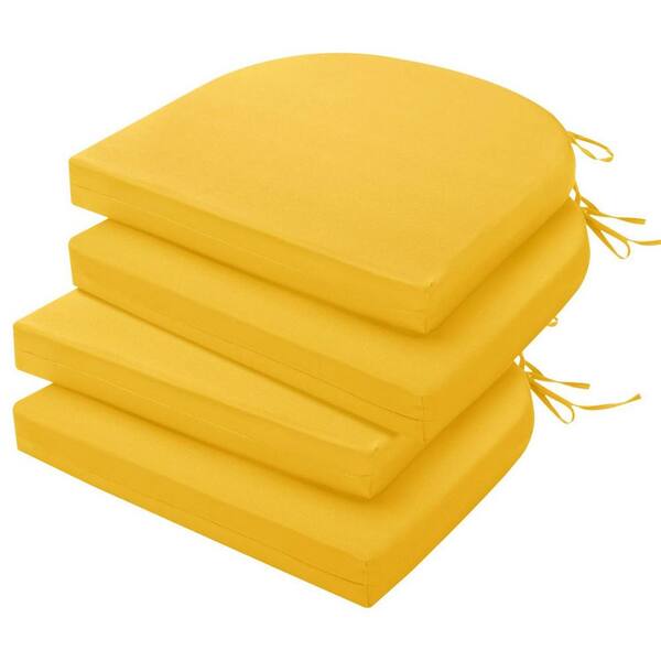 Unbranded Yellow Rectangle Outdoor Seat Cushion (4-Pack)