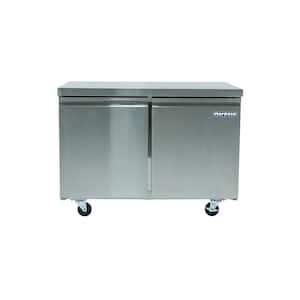 2-Door 12 cu. ft. Commercial Under Counter Upright Freezer in Stainless Steel
