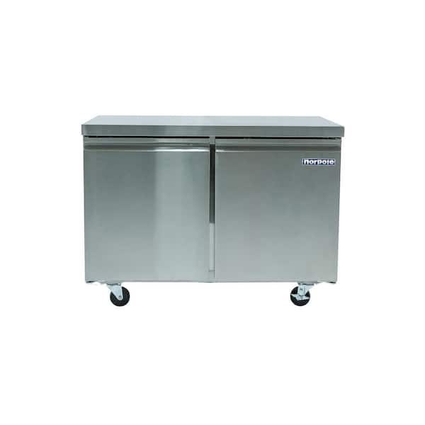 Norpole 2-Door 12 cu. ft. Commercial Under Counter Upright Freezer in Stainless Steel