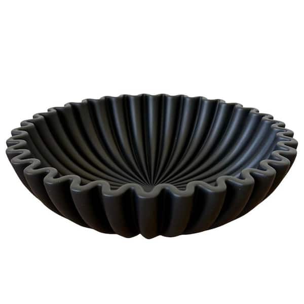 Black Concrete Round Decorative Bowls