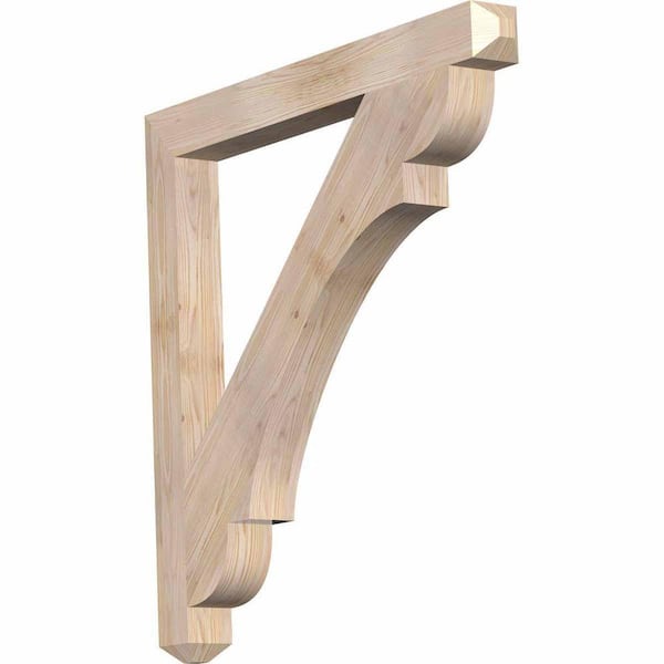 Ekena Millwork 3.5 in. x 38 in. x 38 in. Douglas Fir Olympic Craftsman Smooth Bracket