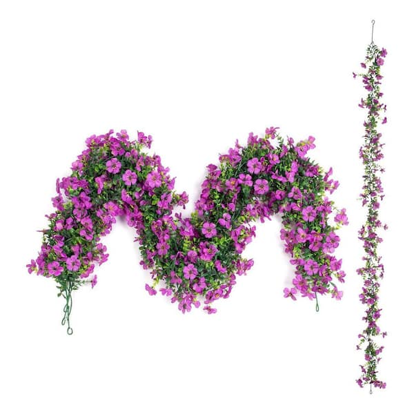 Unbranded 5.9 ft. Purple Artificial Daisy Fake Flower Garland