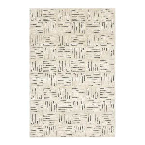 Solo Rugs Cesar Ivory 8 ft. x 10 ft. Contemporary Modern Area Rug