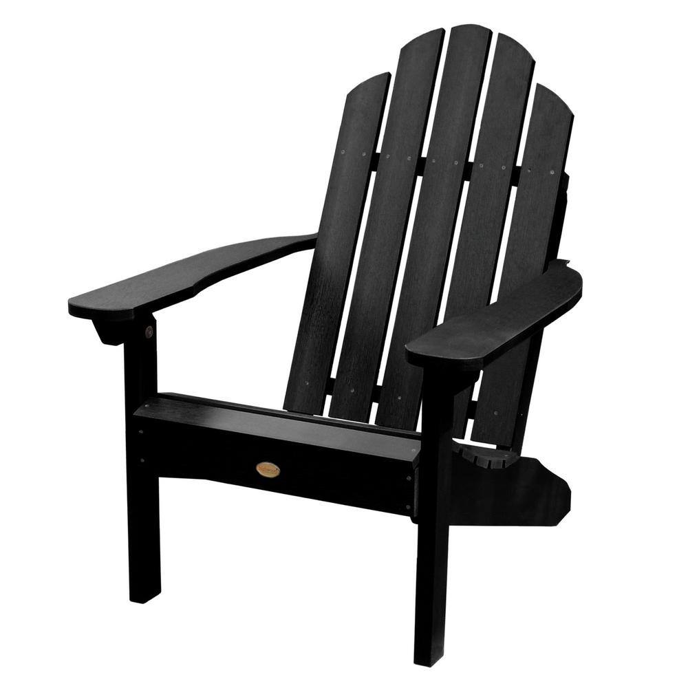 Highwood Classic Wesport Black Recycled Plastic Adirondack Chair AD