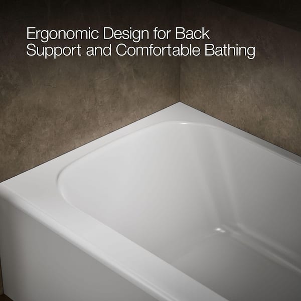 KOHLER Paces 60 in. x 36 in. Acrylic Alcove Deep Soaking Bathtub