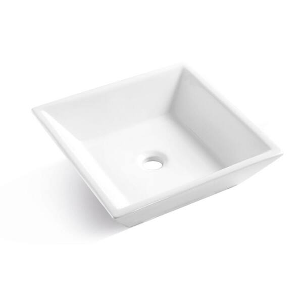 Satico 16 in. Above Counter Sink Basin in White