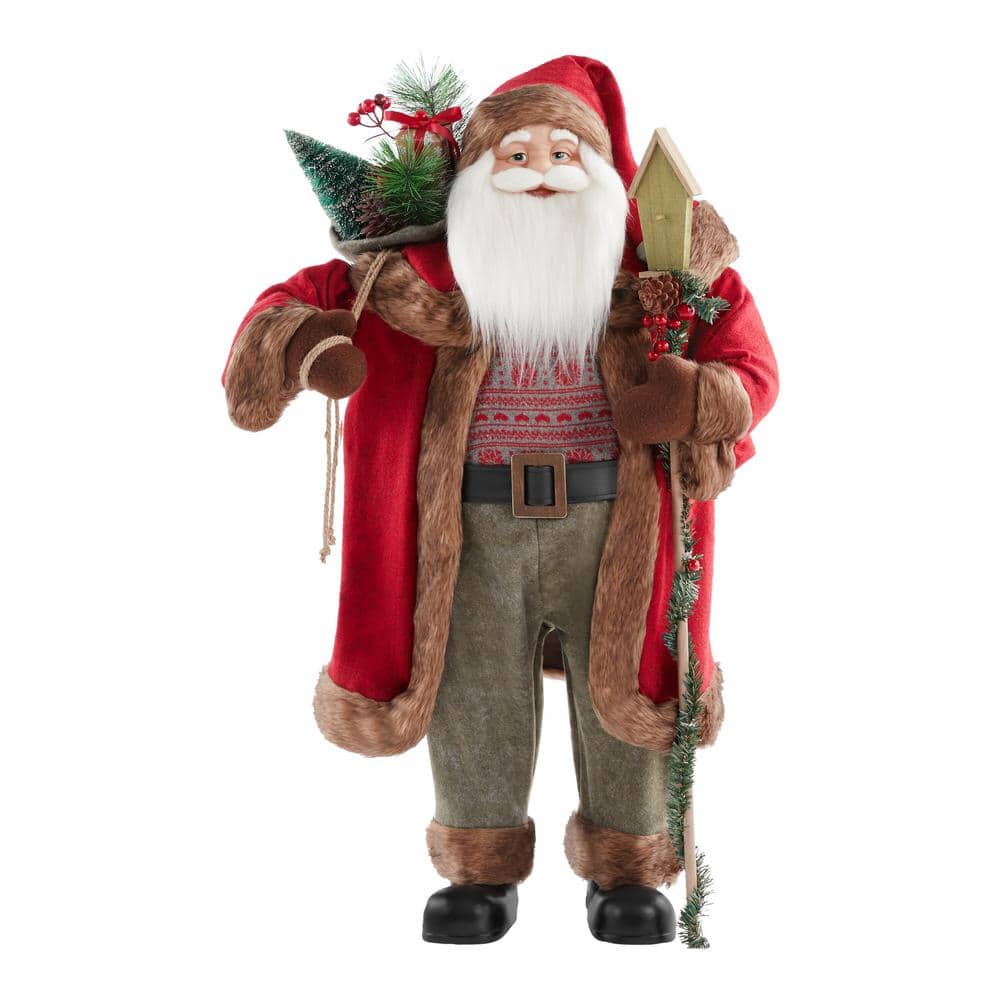 GERSON INTERNATIONAL 16.3 in. H B/O Lighted Resin Holiday Santa